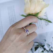 Женское кольцо из серебра 925 пробы, с натуральным аметистом карата 2024 - купить недорого