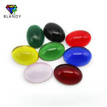 50pcs/lot Glass Stone Free Shipping 13x18mm Oval Shape Cabochon Cut Glass Stone Synthetic Gems Beads for Jewelry 2024 - buy cheap