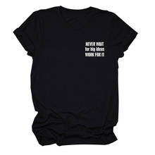 Camiseta "Never Wait for Big Ideas Work for It" para mujer, ropa Vintage de talla grande con letras, Camiseta corta gótica de los 90s 2021, ropa coreana estética XL 2024 - compra barato