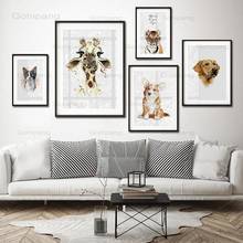Watercolor Animals Poster Corgi Puppy Tiger Cat Giraffe Nursery Canvas Painting Wall Art Pictures Prints Nordic Kids Room Decor 2024 - buy cheap