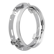 7 polegadas led farol anel suporte de montagem para harley motocicleta guarnição prata, fácil de instalar 2024 - compre barato