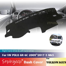 Capa protetora para painel de automóveis volkswagen, capa antiderrapante para painel de modelos vw polo 6r 6c 2001-2007 5 mk5 2009 2017 2024 - compre barato