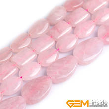 Natural Rose Quartzs Rectangle Oval Loose Spacer Accessorries Beads For Jewelry Making Strand 15" DIY Jewelry Bead For Gifts 2024 - buy cheap