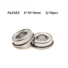 5/10pcs /lot  F623 ZZ Flange Bushing Ball Bearings accessories parts F623ZZ 3*10*4 mm pulley LF1030ZZ bearing guide wheel 2024 - buy cheap