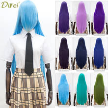 DIFEI Synthetic 100CM Cosplay Anime Wigs Blonde Black ,Blue Hair For Party Long Straight Cosplay Wigs For Wome party 2024 - buy cheap