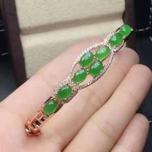 Natural Nephrite S925 Sterling Silver Bracelet Luxurious Fine Fashion Charm Wedding Jewelry for Women MeiBaPJFS 2024 - buy cheap