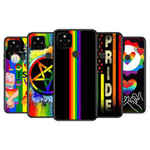 Capa colorida do orgulho arco-íris macio tpu de silicone preto para google pixel 5 4a 5g 4 xl capa de telefone 2024 - compre barato