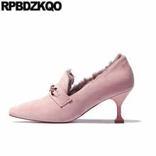 Pumps Pink Stiletto Pointed Toe 2021 Suede 10 42 High Heels Big Size 4 34 Genuine Leather 3 Inch 11 43 Sheepskin Shoes Women 2024 - buy cheap