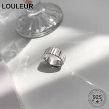 LouLeur Real 925 Sterling Silver Ladder Rings Female Minimalist Irregular Adjustable Open Ring For Women Luxury 925 Fine Jewelry 2024 - buy cheap