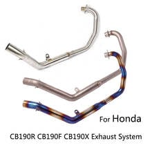 Sistema de escape de 51mm, para honda cb190r, cb190f, cb190x, tubo de ligação em aço inoxidável, liga de titânio 2024 - compre barato