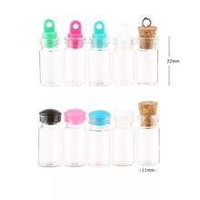 Mini botellas de vidrio de corcho transparente para decoración, frascos para boda, vacaciones, deseos pequeños, 1ml, 10 Uds. 2024 - compra barato