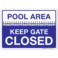 Pool Area Keep Gate Closed Tin Sign, Pool Sign Pool Tin Sign Easy to Mount Weather Resistant Long Lasting 2024 - buy cheap