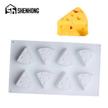 Shenhong forma de queijo 8 cavidade moldes de silicone mousse molde bolo muffin pastelaria cozimento pan cozinha ferramentas de decoração do bolo 2024 - compre barato