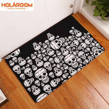 Nordic Flannel Kitchen Door Mat Halloween Skull Cartoon Carpet Bedroom Rug Pumpkin Decorative Stair Mats Home Decor Crafts Mat 2024 - buy cheap