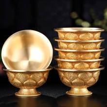 Taça de gravação de cobre puro para casa, tigela budista de cobre puro poderoso para água sagrada tibetana, coleção de presente decorativo 2024 - compre barato