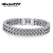 Oulai777 Bracelets Mens Chain on Hand Stainless Steel Gifts for Male Accessories Charm Chain Link Bracelets Bangles Rock Style 2024 - buy cheap