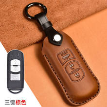 Leather For Mazda 2 3 5 6 8 Axela Atenza CX3 CX4 CX5 CX7 CX9 RX MX-5 Miata Car fob key case Bag Remote 2/3 Buttons 2024 - buy cheap