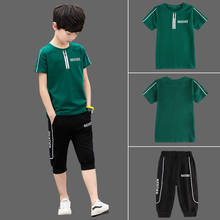 Kids Sets Boys Summer New Children Short Sleeved T Shirt +pant Two Sets of Children's Sport Suit 5-12 Ages Clothing 10 12 Years 2024 - buy cheap