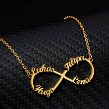 Stainless Steel Chain Necklace Women Girls Personalized Rose Gold Silver Custom Infinity Necklace Collares Mujer BFF Jewelry 2024 - buy cheap