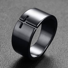 Мужское кольцо в стиле панк ZORCVENS, Винтажное кольцо из нержавеющей стали черного цвета, 10 мм, 2020 2024 - купить недорого