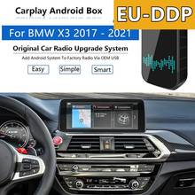 Радио Carplay обновления Android Авто Аудио для BMW X3 2018 - 2021 USB Apple AI коробка Беспроводной автомобильный мультимедийный плеер Wi-Fi зеркальная 2024 - купить недорого