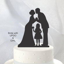 Personalized Groom bride and girl Cake Topper,Wedding Couple Cake Topper,Bride and Groom engagement Party Cake Topper with girl 2024 - buy cheap
