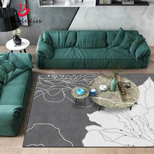 Alfombra blanca con estampado de burbujas para sala de estar, alfombra grande personalizada, sencilla, decoración de Líneas geométricas 2024 - compra barato