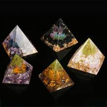 Pirâmide de energia de orgonita reiki, brinquedo decorativo de resina para ajudar a adivinhação ao sobrancelha, chakra, joia de cristal 2024 - compre barato