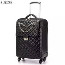 KLQDZMS 20’’24 Inch Portable Travel Rolling Suitcase On Wheels Fashion Woman's PU Spinner Rolling Luggage Wheeled Suitcase 2024 - buy cheap