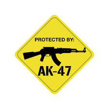 Hot Protected By AK47 Gun Car Stickers Bumper Rear   Ss Cover Scratches Decal Auto Exterior Decoration PVC14*14cm 2024 - buy cheap