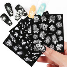 3D наклейки на ногти цветок наклейки для ногтей Фольга пион цветок дизайн аксессуары для ногтей Модный маникюр стикер 2024 - купить недорого