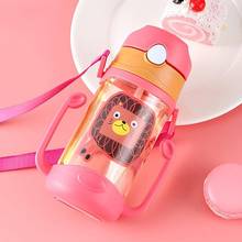 Kids baby Water Bottle Cartoon Portable Baby Leak Proof Straw Water Bottle Sippy Cup with Lanyard 400ml baby feeding supplies 2024 - buy cheap