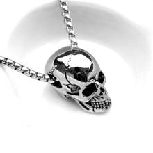 Fashion Punk Stainless Steel Skull Pendant Necklace Vintage Pirate Skeleton Statement Necklaces for Men Halloween Gothic Jewelry 2024 - buy cheap