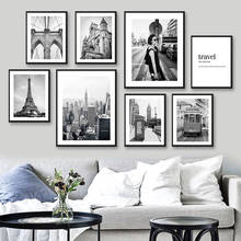 Бруклинский мост, Биг-Бен, небоскреб, башня, настенное искусство, холст, живопись, скандинавские плакаты и принты, настенные картины для декора гостиной 2024 - купить недорого