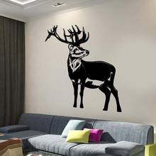 Ciervo animal bosque caza vinilo calcomanía hunter hunting club familia sala de estar dormitorio decoración interior pegatina mural SL20 2024 - compra barato