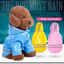 Fashion Dog Raincoat Reflective PU Puppy Pet Rain Coat Hooded Waterproof Dog Jacket Clothes Solid Waterproof Dog Coat For Dogs 2024 - buy cheap