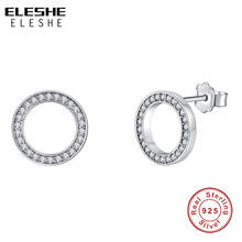 ELESHE-pendientes de plata de ley 925 con zirconia cúbica, joyería de plata esterlina, con cierre de tuerca, para mujeres 2024 - compra barato