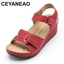 CEYANEAO-Sandalias de tacón alto con plataforma para mujer, zapatos femeninos de cuña, para primavera y verano, 2021 2024 - compra barato
