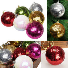 Christmas Sequin Glitter Baubles Balls Xmas Tree Ornament Decoration 8CM Merry Christmas Rhinestone Glitter Baubles Balls #45 2024 - buy cheap