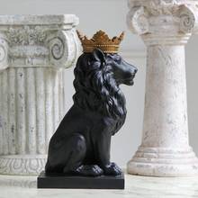 Corona creativa nórdica simple de León, artesanía de resina, decoración para el hogar, sala de estar y oficina 2024 - compra barato