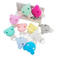 Chenkai 50PCS BPA Free Silicone Bear Clips Baby Cartoon Plastic Holder Food Grade DIY Infant Pacifier Chain Nursing Accessories 2024 - buy cheap