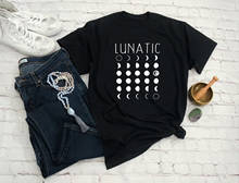 Lunatic Moon phasses футболка унисекс женская модная забавная 100% хлопок винтажная Повседневная Цитата tumblr графическая футболка с рисунком на тему гранж топ футболки 2024 - купить недорого
