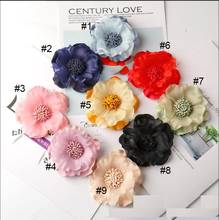 Flores de seda renda chiffon 100 peças, flores de seda para cabelo acessórios/broches/sapatos/vestuário acessórios 9 cores que você escolher 2024 - compre barato