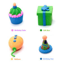 Набор ластиков для торта на день рождения, мультяшная Подарочная коробка, школьный ластик, корейские канцелярские принадлежности, шапка-ша... 2024 - купить недорого