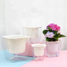 Desktop Transparent Portable Decoration Planter Container Garden Office ABS Home Flowerpot Double Layers Square Self Watering 2024 - buy cheap