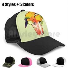 Sun Cocktail Baseball Cap Unisex Mesh Casual Print Adjustable Sunconure Conure Sun Cocktail Parrots Strawberry Lime Fruit 2024 - buy cheap