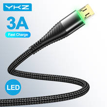 YKZ 3A LED Micro USB кабель Быстрая зарядка Microusb зарядное устройство Дата кабель провод для Samsung Huawei шнур Android мобильный телефон 2024 - купить недорого