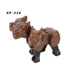 MOC Figures Building Blocks Educational Toys Animal Compatible  Accessories Siamese Brown Three-headed Dog Figures Animals 2024 - buy cheap