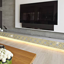 Adesivo de decoração com borda de parede 3d, espelhado, estéreo, linha de cintura, contorno, fundo de tv, teto de parede, decoração em pasta autoadesiva 2024 - compre barato
