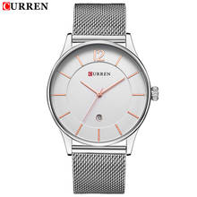 CURREN-reloj analógico de acero inoxidable para hombre, accesorio de pulsera de cuarzo resistente al agua con calendario, complemento masculino de marca de lujo con diseño militar, estilo sencillo e informal 2024 - compra barato